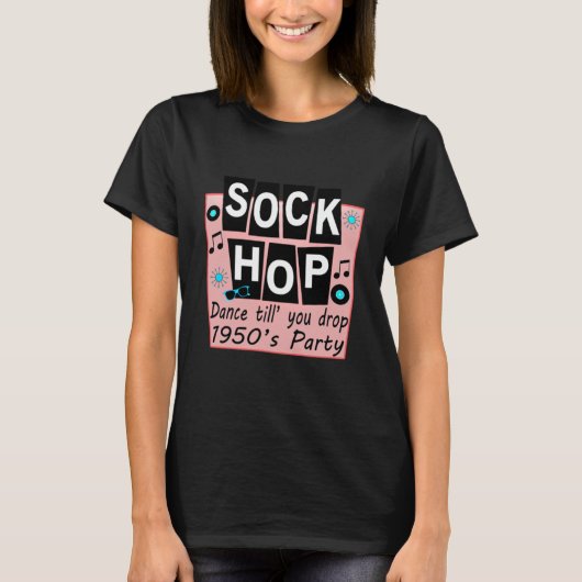 Sock Hop 1950er Dance Party Retro 50er Party Long T-Shirt (Vorderseite)