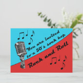 Sock Hop 50er-Party Einladung (Stehend Vorderseite)