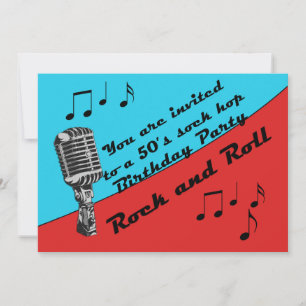 Sock Hop 50's Geburtstagsparty Retro Spaß Einladung