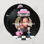 Sock Hop Kids 1950er Jahre Rock and Roll Retro Par Einladung (Vorne/Hinten)