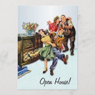 Sock Hop Open House Party Benutzerdefiniert Retro Einladung