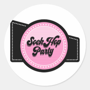 Sock-Hop-Party Runder Aufkleber