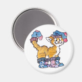 Sock Kitty Magnet (Vorderseite/Rückseite)