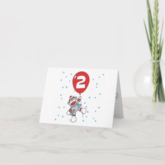 Sock Monkey 2. Geburtstag Einladungen (Vorderseite)