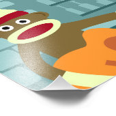Sock Monkey Acoustic Guitar Fotodruck (Ecke)