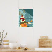 Sock Monkey Acoustic Guitar Poster (Küche)