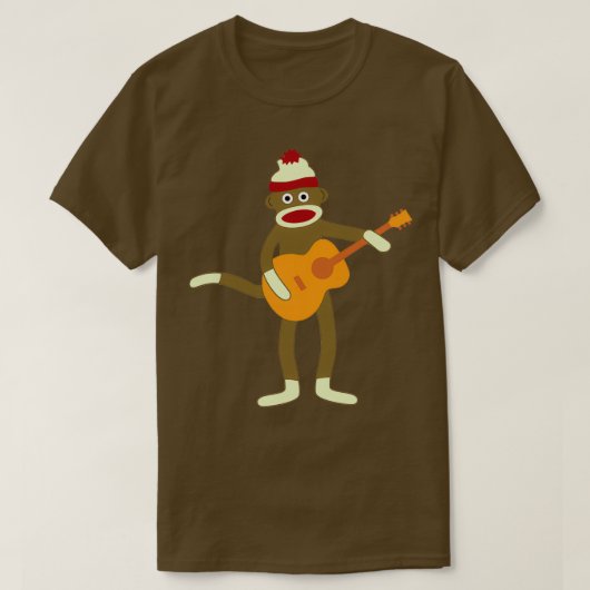 Sock Monkey Acoustic Guitar T-Shirt (Design vorne)