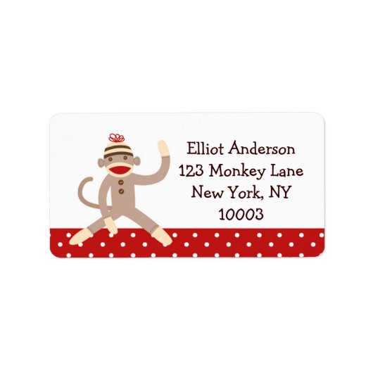 Sock Monkey Address Labels Adressaufkleber (Vorne)
