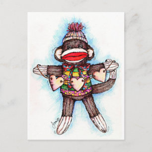 Sock Monkey - Affengeschäft Postkarte