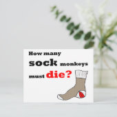 Sock Monkey-Aktivist-Postkarte Postkarte (Stehend Vorderseite)