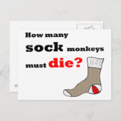 Sock Monkey-Aktivist-Postkarte Postkarte (Vorne/Hinten)
