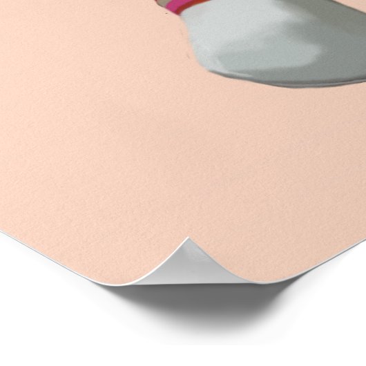 Sock Monkey and Cello Poster (Ecke)