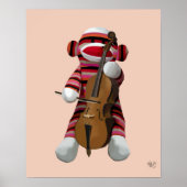 Sock Monkey and Cello Poster (Vorne)
