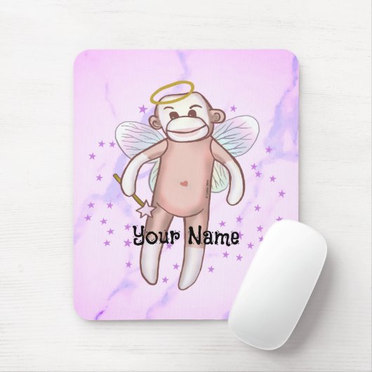 Sock Monkey Angel Mousepad (Mit Mouse)