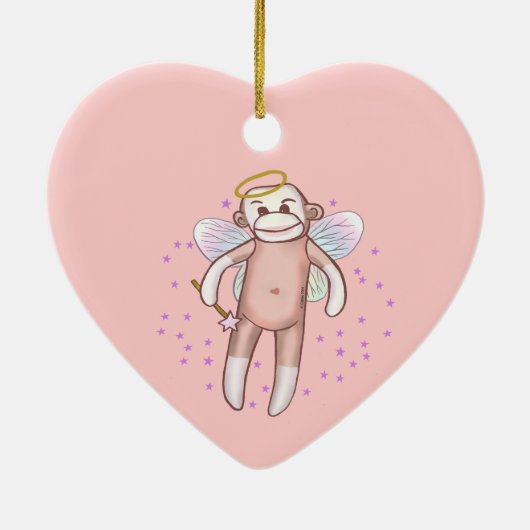 Sock Monkey Angel Ornament (Hinten)