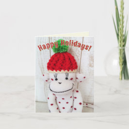 Sock Monkey - Apple Weihnachtskarten Einladung