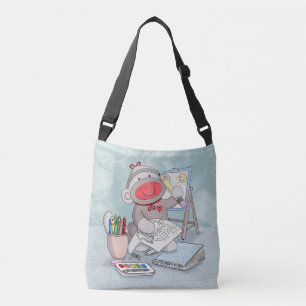 Sock Monkey Artist Tragetaschen Mit Langen Trägern