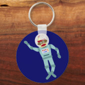 Sock Monkey Astronaut Schlüsselanhänger (Vorderseite)
