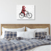 Sock Monkey auf dem Fahrrad Leinwanddruck (Insitu (Schlafzimmer))