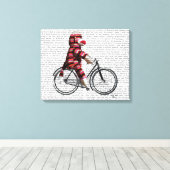 Sock Monkey auf dem Fahrrad Leinwanddruck (Insitu (Holzboden))