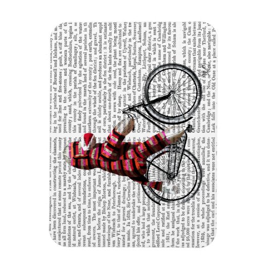 Sock Monkey auf dem Fahrrad Magnet (Vertikal)