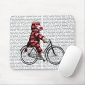 Sock Monkey auf dem Fahrrad Mousepad (Mit Mouse)