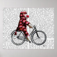 Sock Monkey auf dem Fahrrad