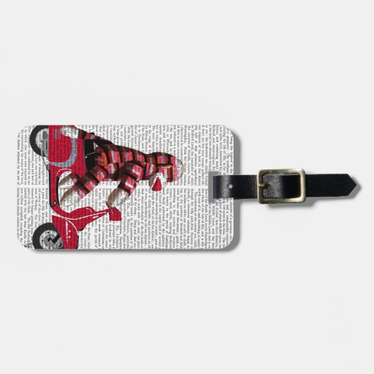 Sock Monkey auf Moped Gepäckanhänger (Vorderseite horizontal)