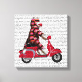 Sock Monkey auf Moped Leinwanddruck (Vorderseite)