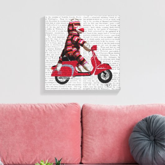 Sock Monkey auf Moped Leinwanddruck (Insitu (Wohnzimmer))