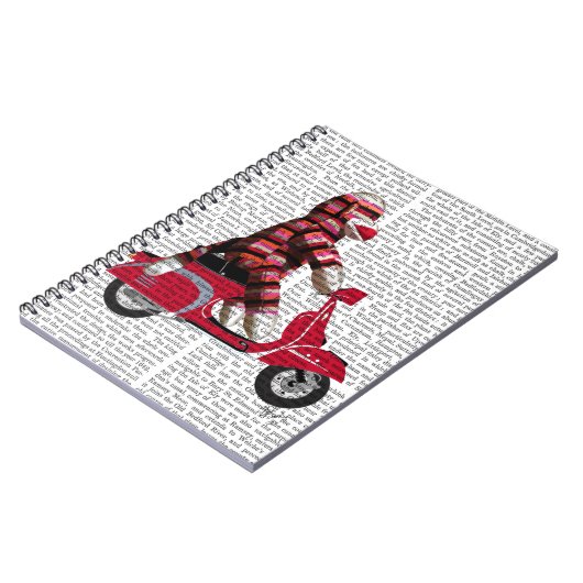 Sock Monkey auf Moped Notizblock (Linke Seite)