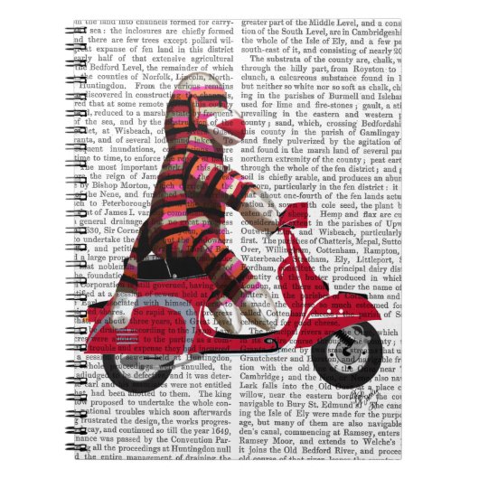 Sock Monkey auf Moped Notizblock (Vorderseite)