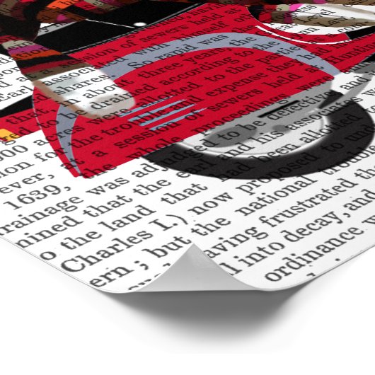 Sock Monkey auf Moped Poster (Ecke)