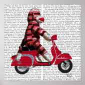 Sock Monkey auf Moped Poster (Vorne)