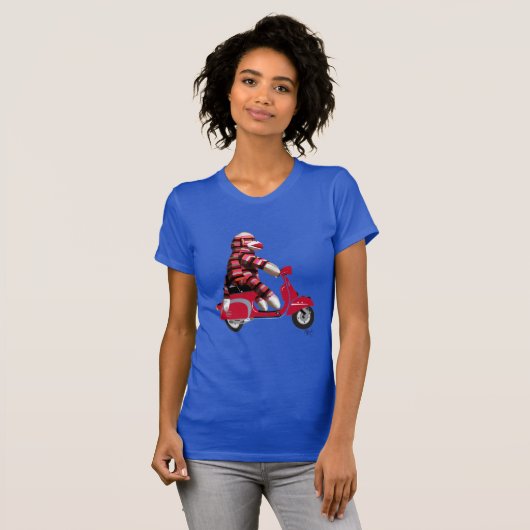 Sock Monkey auf Moped T-Shirt (Vorne ganz)