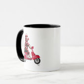 Sock Monkey auf Moped Tasse (Vorderseite Links)