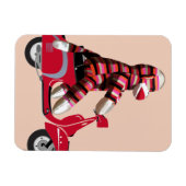 Sock Monkey auf Red Moped Magnet (Horizontal)