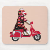 Sock Monkey auf Red Moped Mousepad (Vorne)