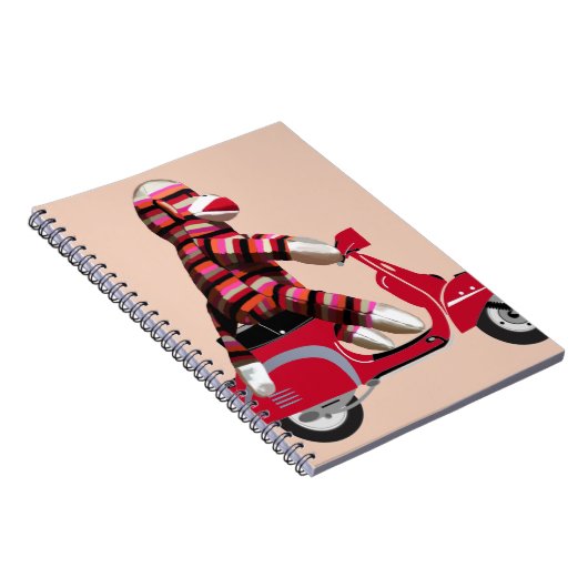 Sock Monkey auf Red Moped Notizblock (Rechte Seite)