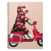 Sock Monkey auf Red Moped Notizblock (Vorderseite)