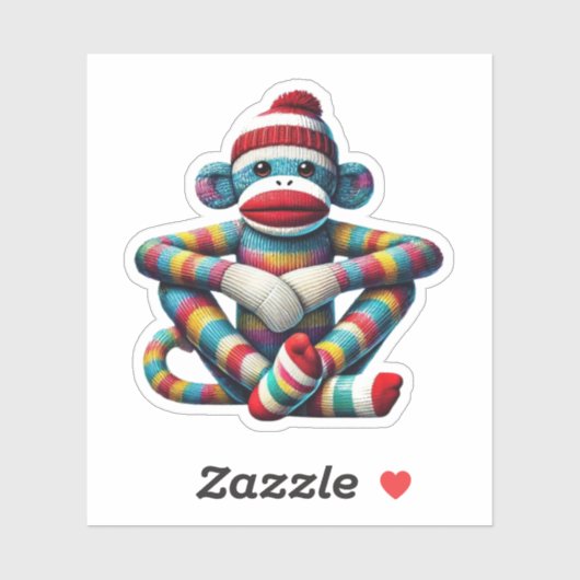 Sock Monkey Aufkleber (Blatt)