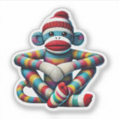 Sock Monkey Aufkleber (Vorderseite)