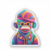 Sock Monkey Aufkleber (Vorderseite)