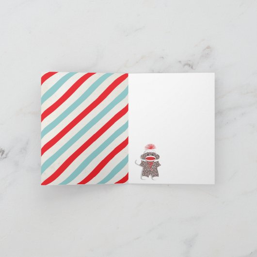 Sock Monkey Baby Danke Karte (Innenseite)
