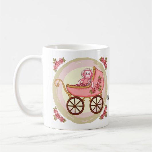 Sock Monkey Baby Girl Buggy Kaffeetasse (Links)