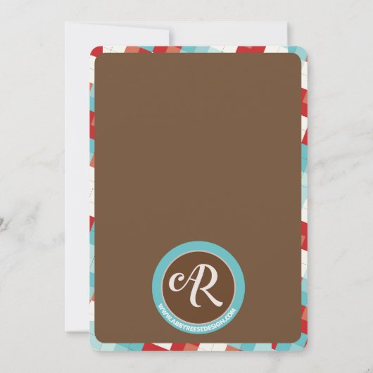 Sock Monkey Babydusche Einladung (Rückseite)