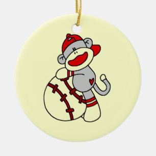 Sock Monkey Baseball T-Shirts und Geschenke Keramikornament