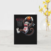 Sock Monkey Basketball Hoop Karte (Gelbe Blume)
