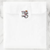 Sock Monkey Basketball Hoop Runder Aufkleber (Tasche)