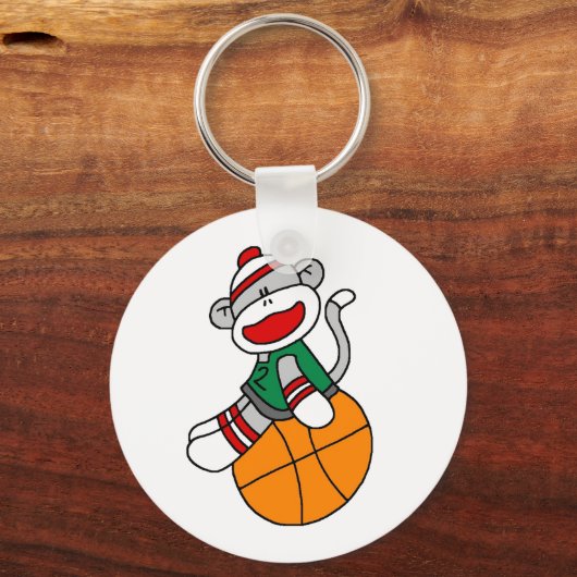 Sock Monkey Basketball Schlüsselanhänger (Vorderseite)